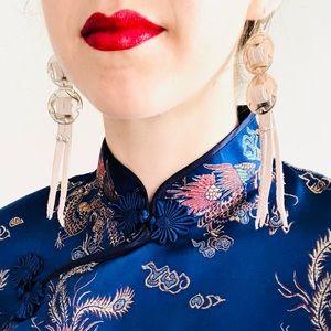 Handcrafted Off White Small Genuine Leather Western Silver Concho Earrings